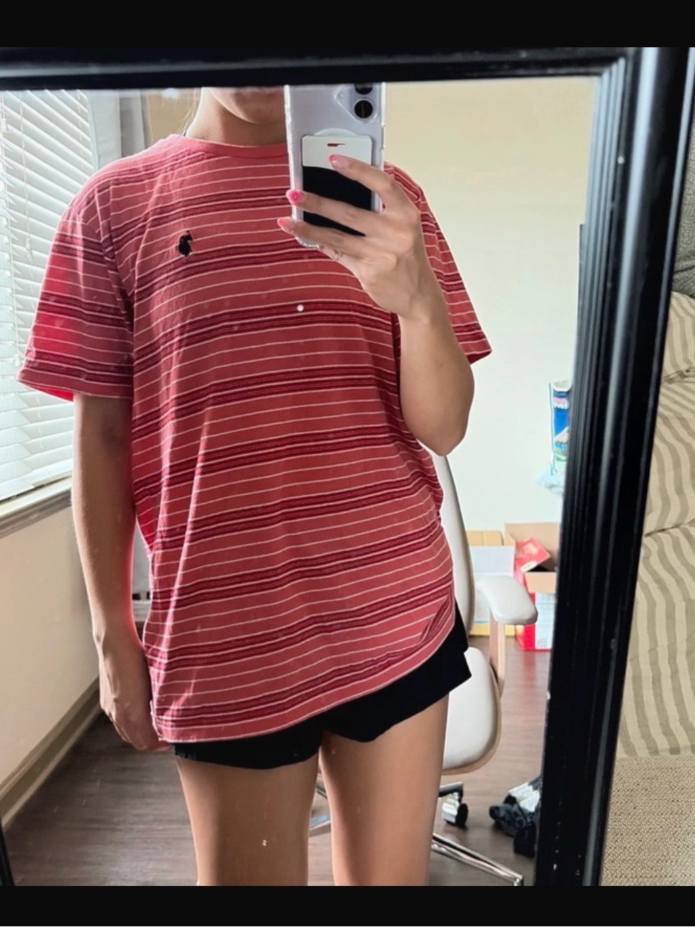 U.S. Polo Assn. Red Striped Crewneck Tee